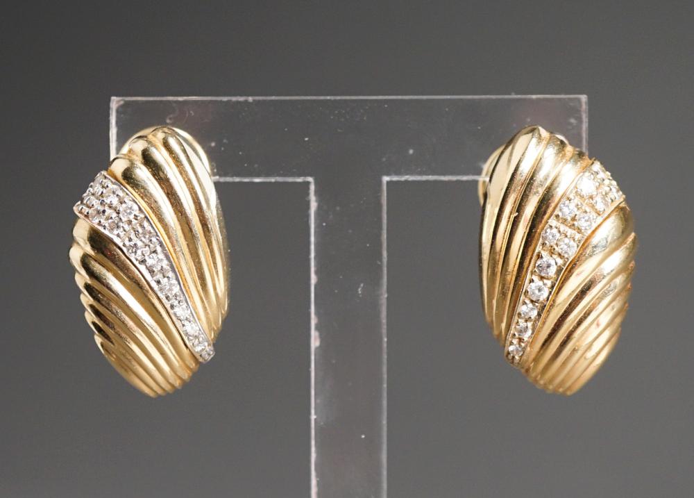 PAIR OF 14 KARAT YELLOW GOLD AND 2e44ed