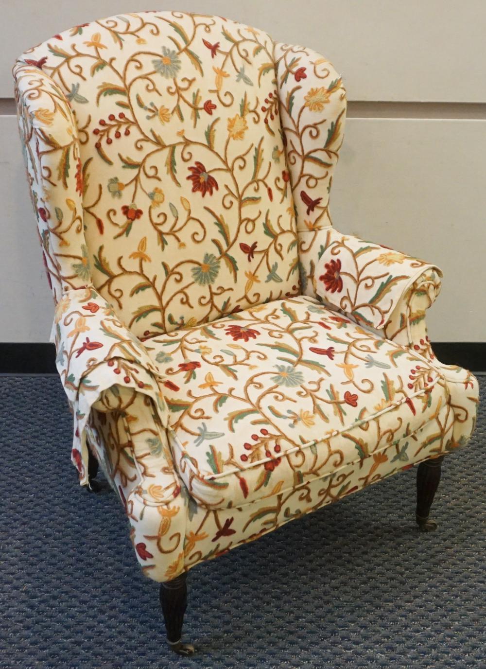 FEDERAL STYLE MAHOGANY CREWEL UPHOLSTERED 2e45a0