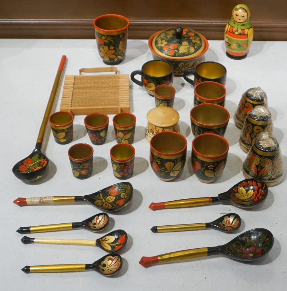 COLLECTION OF RUSSIAN LACQUER TABLE