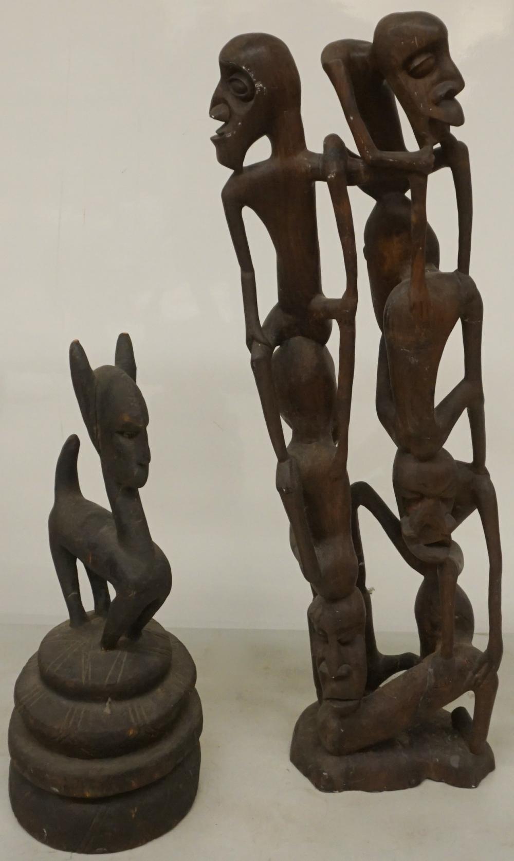 AFRICAN CARVED WOOD FIGURAL GROUP