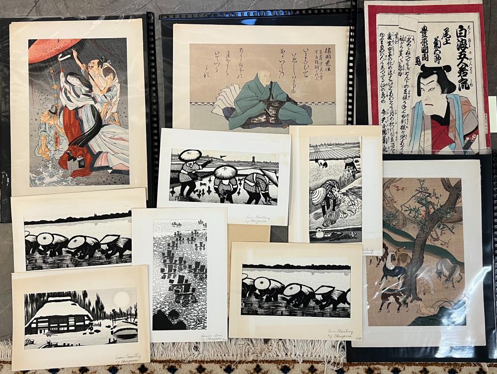 COLLECTION OF UNFRAMED JAPANESE