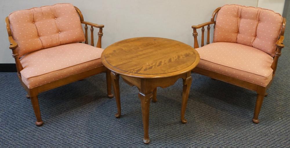 PAIR EARLY AMERICAN STYLE OAK AND