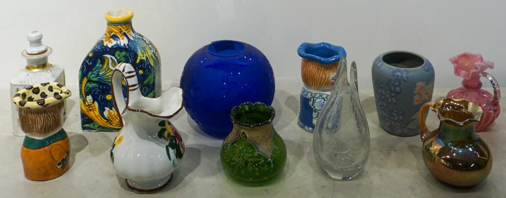 COLLECTION OF CERAMIC AND GLASS VASESCollection