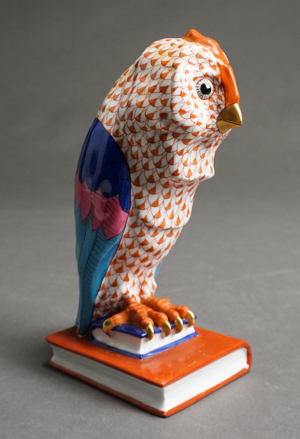 HEREND PORCELAIN RUST COLORED OWL 2e471a