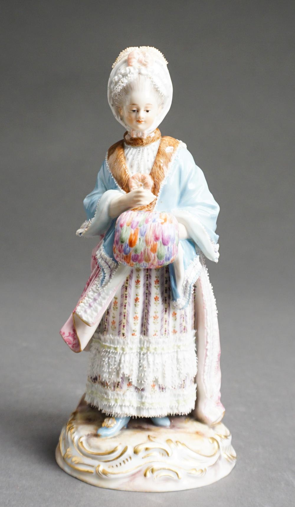 MEISSEN LACE FIGURINE OF LADY WITH