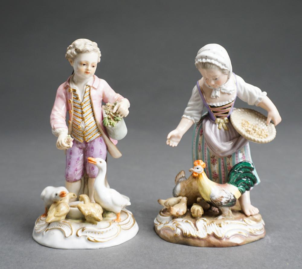 TWO MEISSEN FIGURAL GROUPS OF GIRL