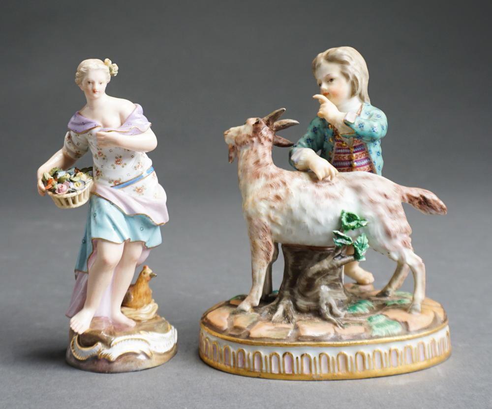 GERMAN PORCELAIN FIGURAL GROUP OF BOY