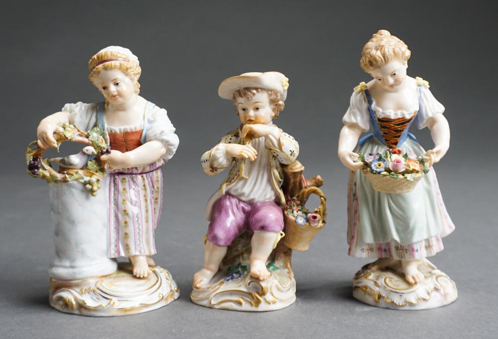 THREE ASSORTED MEISSEN FIGURINES,