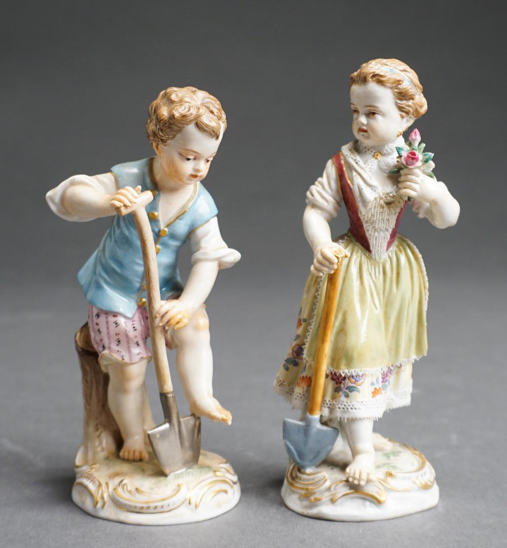 PAIR OF MEISSEN FIGURINES OF BOY AND