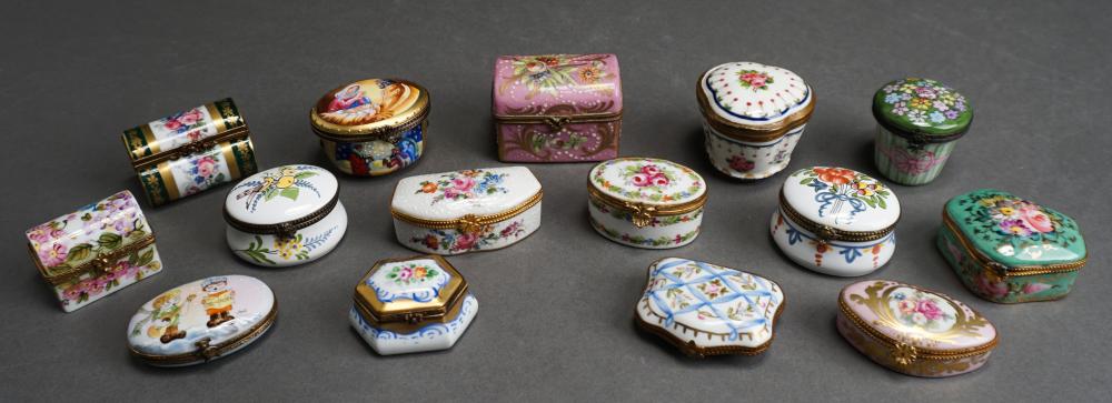 FIFTEEN PORCELAIN BOXES INCLUDING,