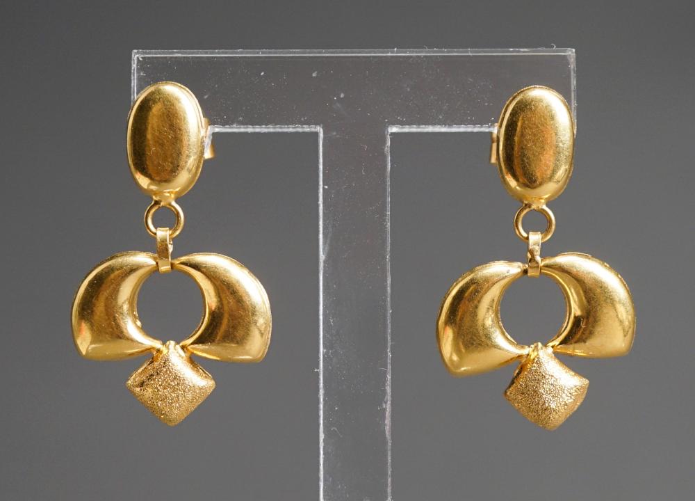 PAIR OF 21-KARAT YELLOW-GOLD PIERCED