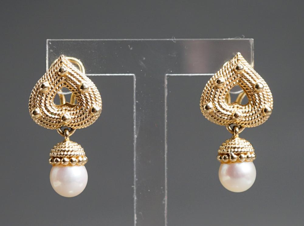 PAIR OF 14-KARAT YELLOW-GOLD AND