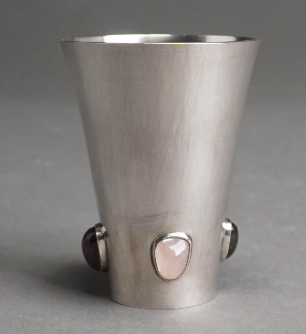 STERLING SILVER CUP WITH INLAID