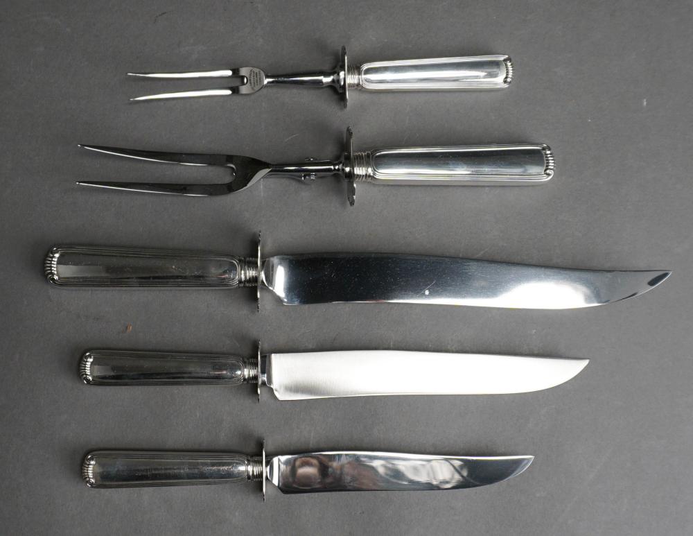 FIVE-PIECE STERLING SILVER HANDLE CARVING