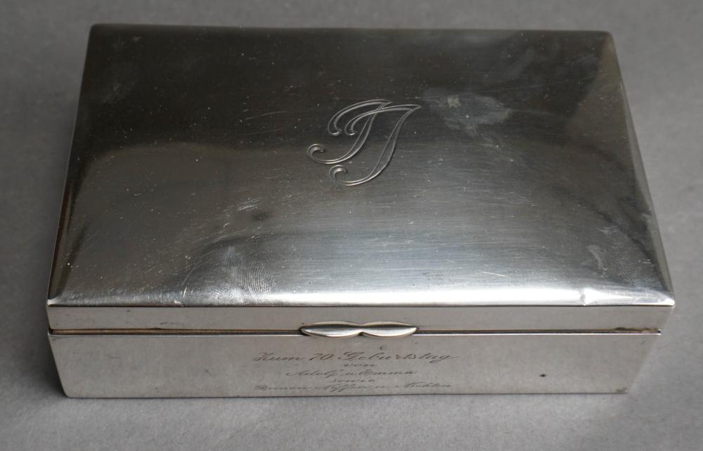 GERMAN 800-SILVER WOOD LINED BOX,