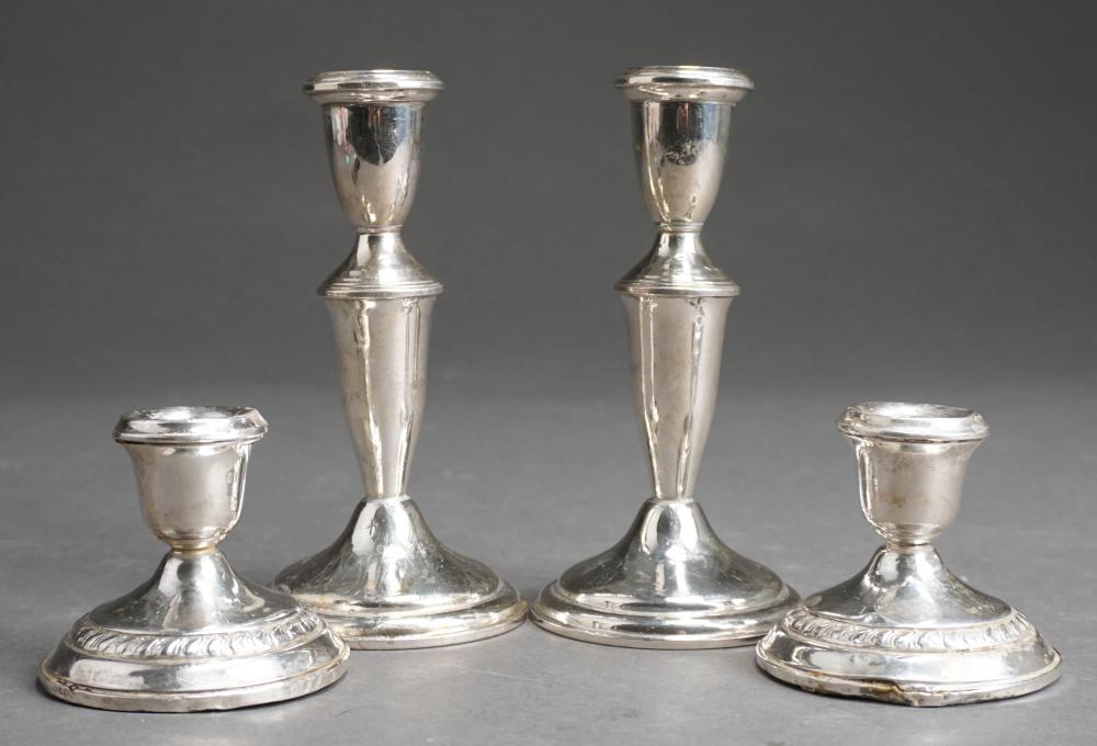 PAIR WEIGHTED STERLING SILVER CANDLESTICKS 2e482f