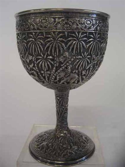 Unusual Indian silver trophy cup 4a0d2