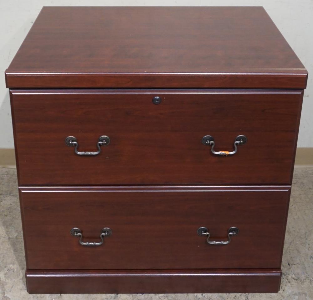 MODERN STAINED CHERRY TWO DRAWER