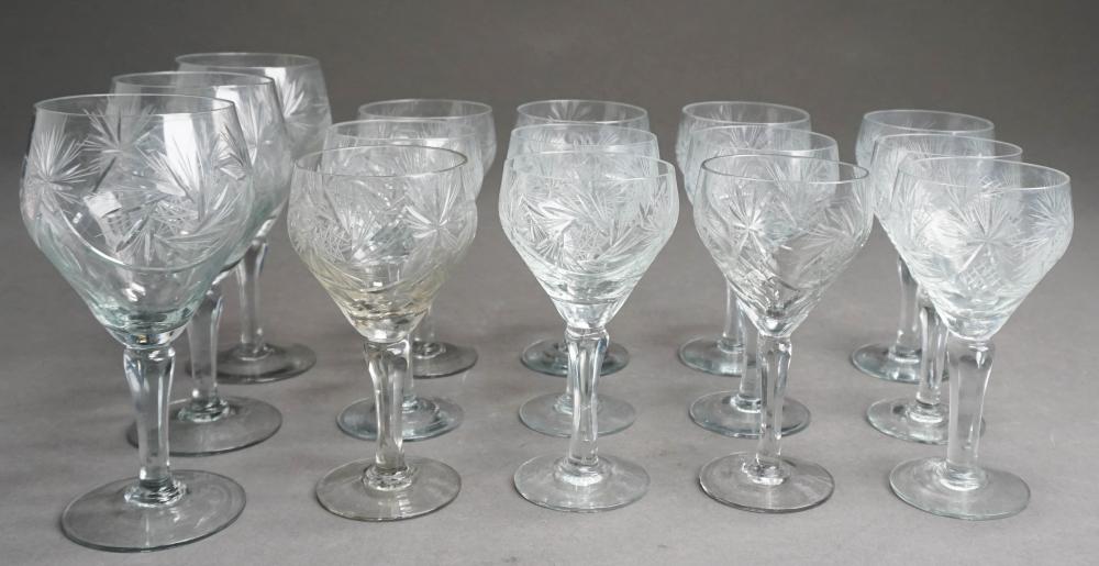 SET OF 15 CZECH CUT CRYSTAL STEMSSet