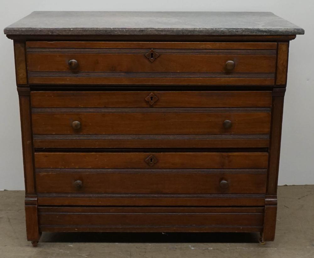 VICTORIAN WALNUT AND MARBLE TOP DRESSER