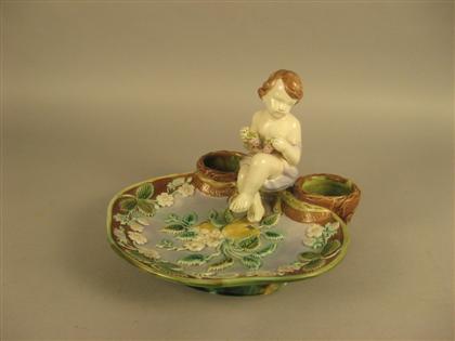 Continental Majolica sweetmeat dish