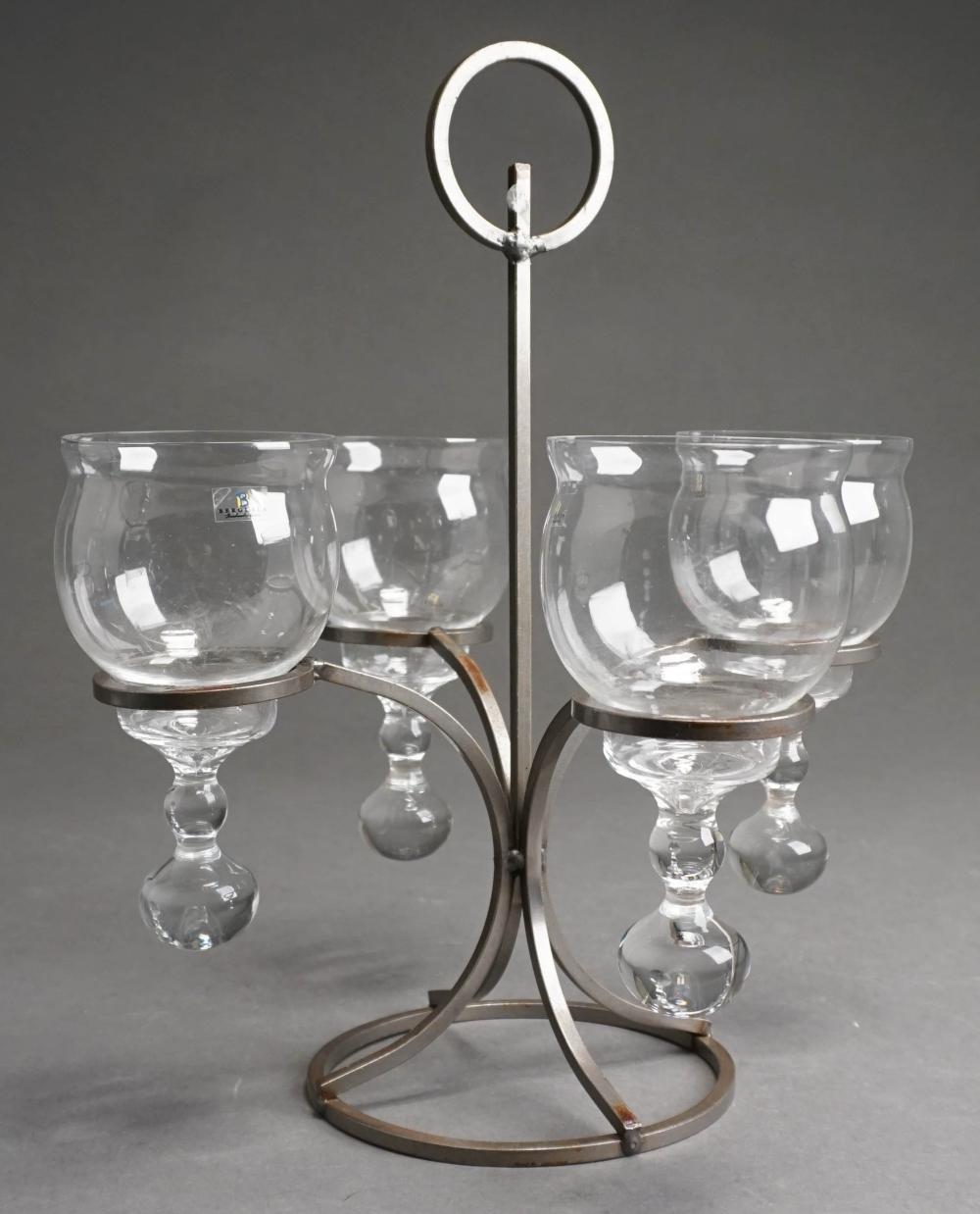 SET OF FOUR BERGDALA CRYSTAL TOASTING