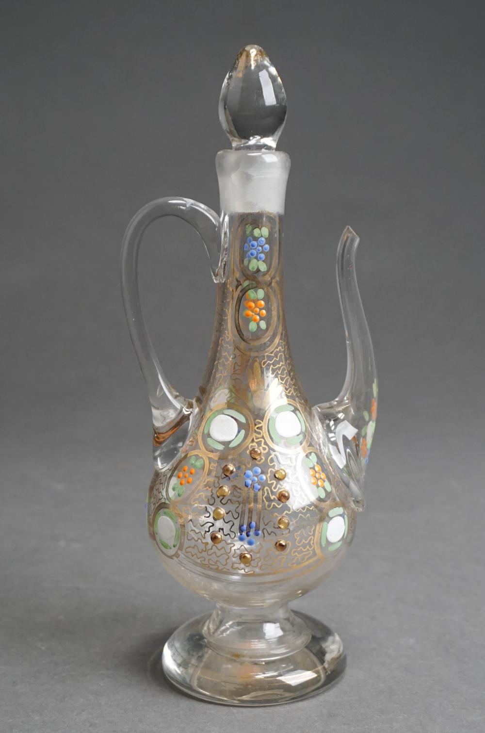 CZECH GILT PAINTED GLASS EWER  2e496a