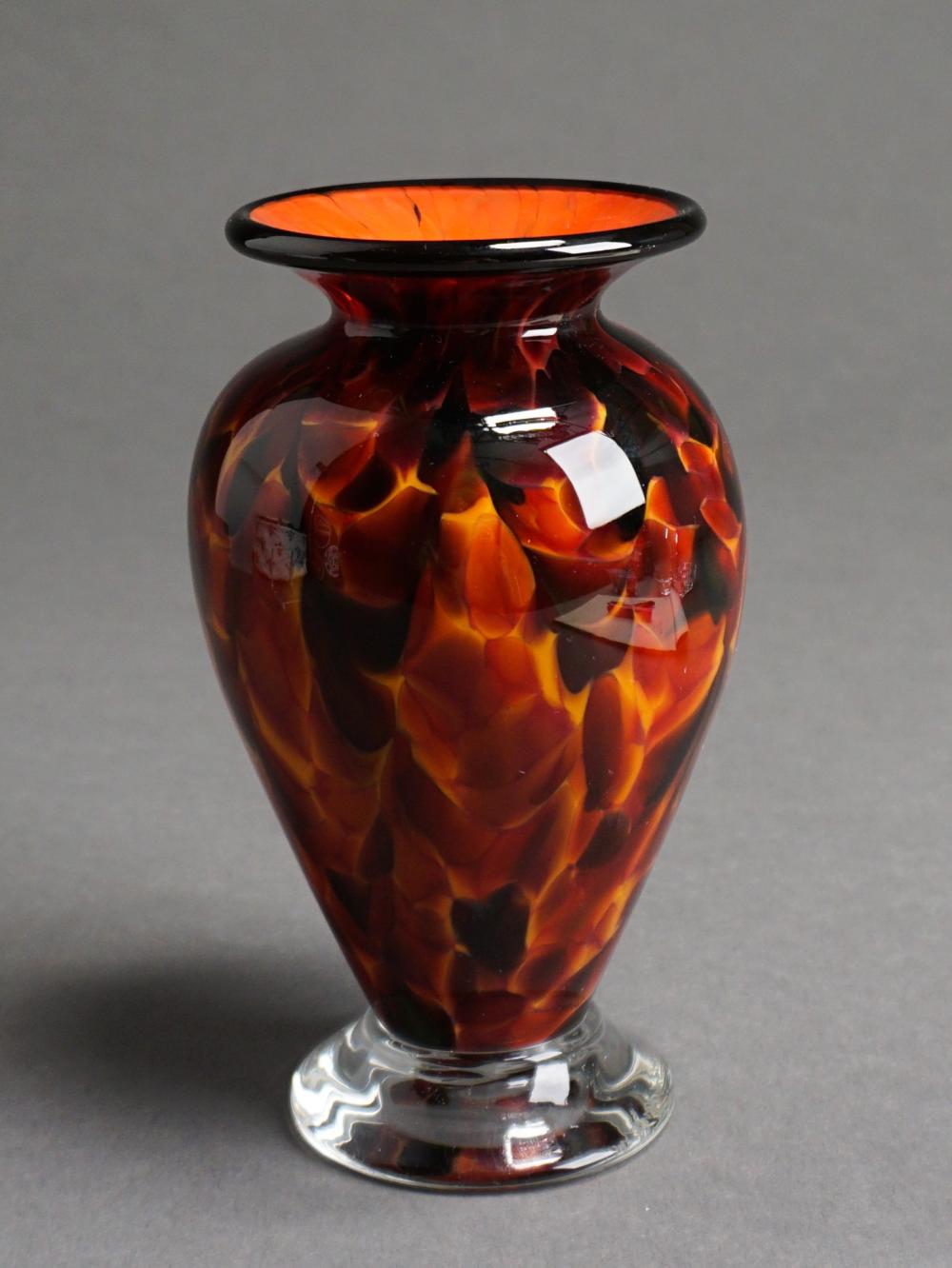 THE GLASS FORGE ART GLASS VASE,