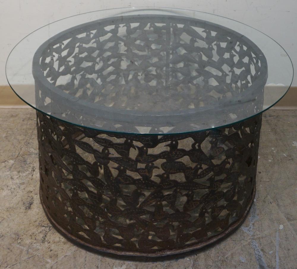 CUTOUT SHEET-METAL AND GLASS TOP