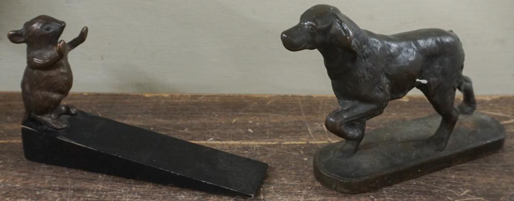 CAST IRON FIGURE OF A DOG AND A