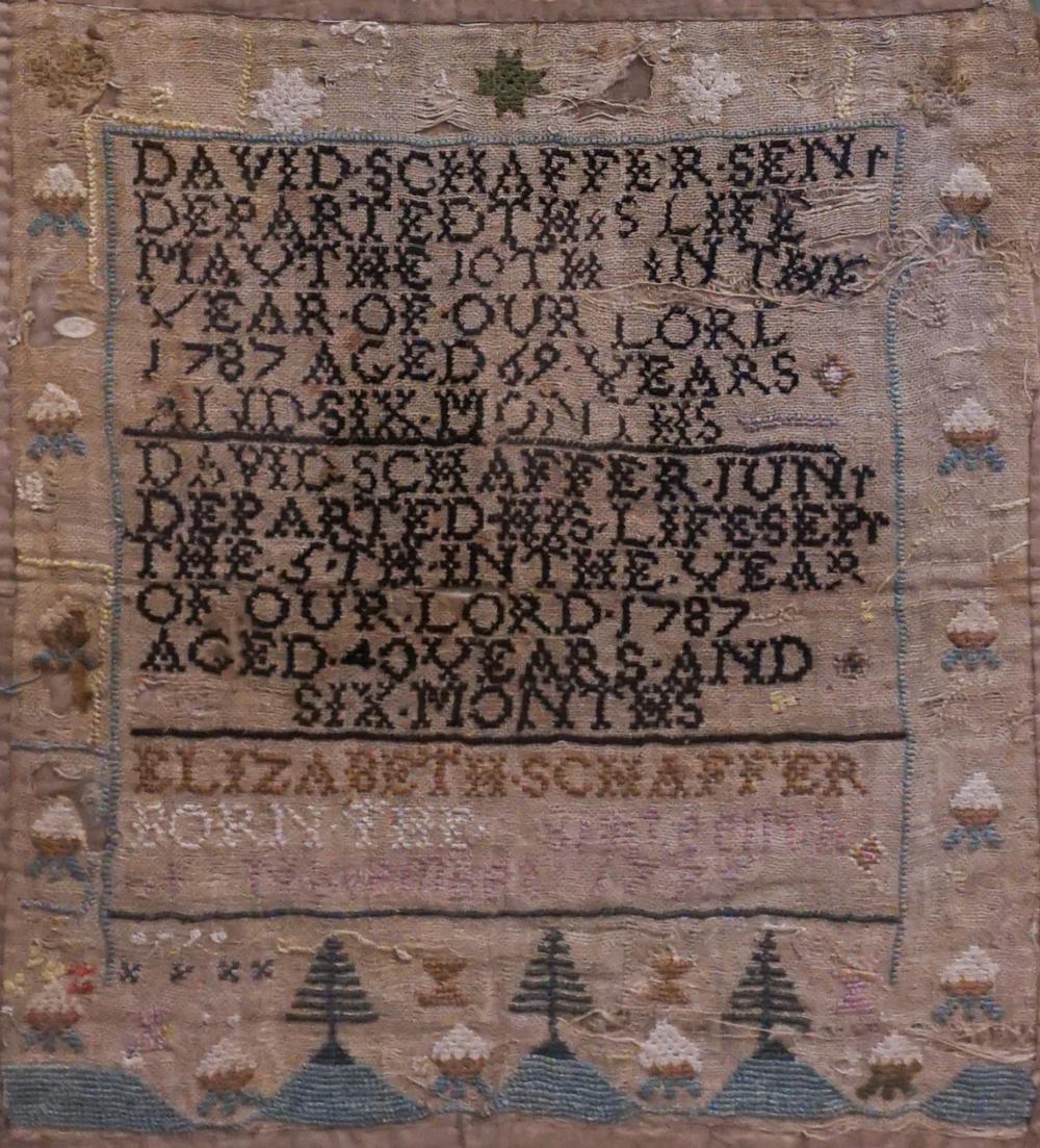 AMERICAN ENGLISH 18TH CENTURY SAMPLER  2e49cb