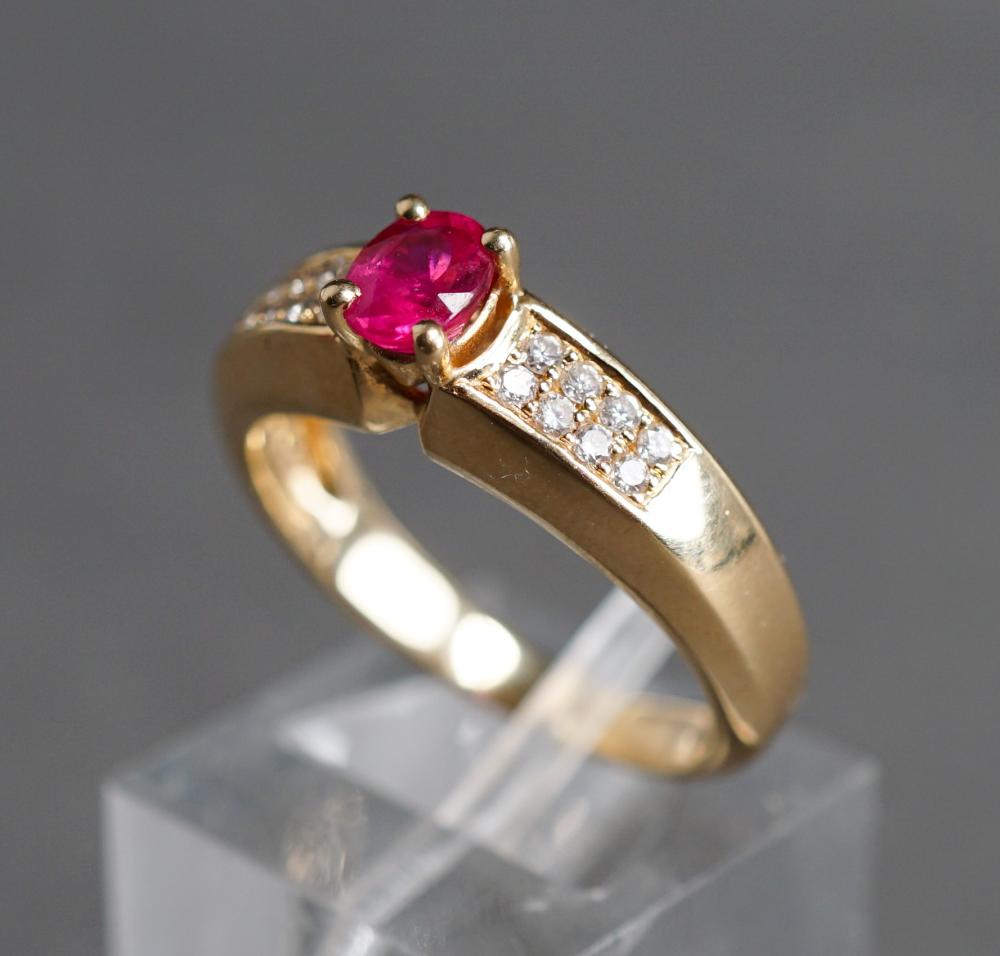 14 KARAT YELLOW GOLD RUBY AND 2e4a31