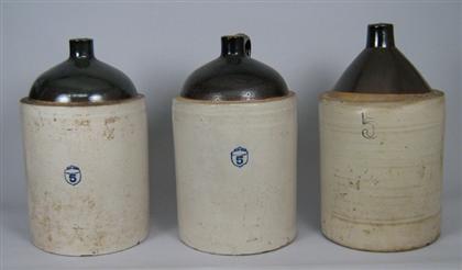 Three large stoneware jugs    Each of