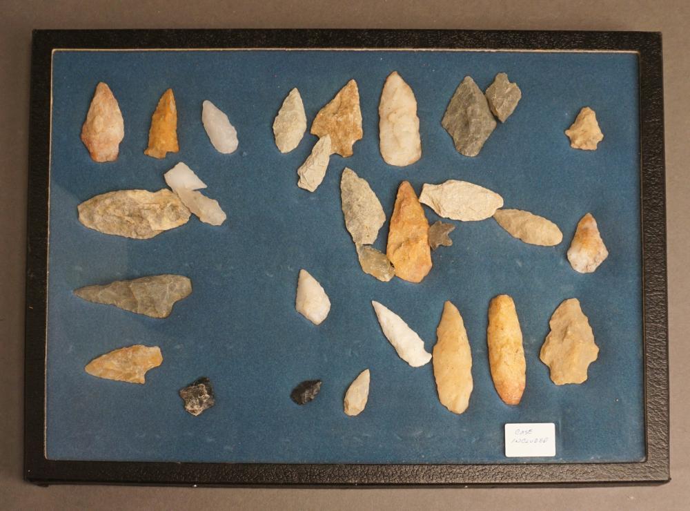 COLLECTION OF ARROWHEADS (ENCASED)Collection