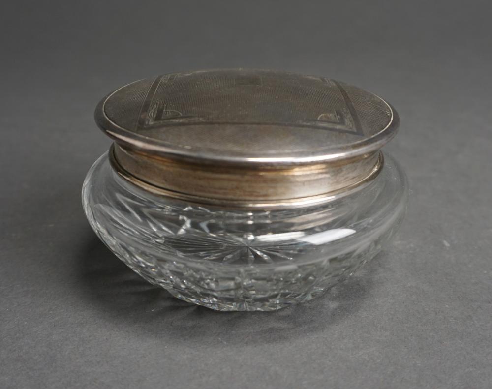 ENGLISH CUT CRYSTAL POWDER JAR WITH