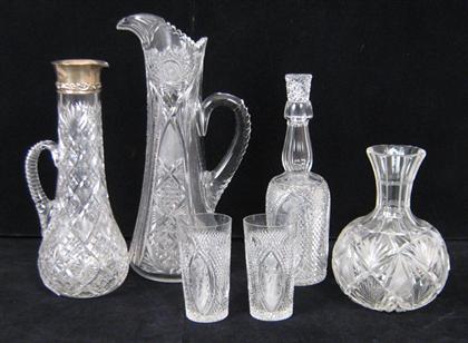 Six piece group of brilliant cut glass