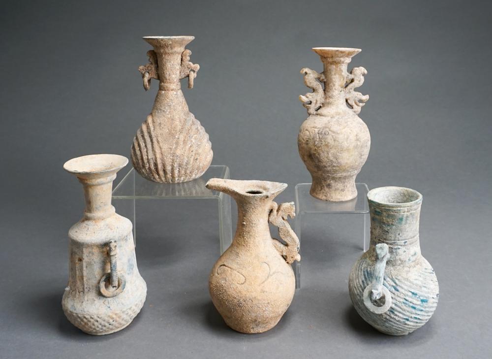 GROUP OF FIVE CHINESE STYLE PATINATED 2e4a82