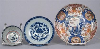 Chinese blue glazed dish, imari