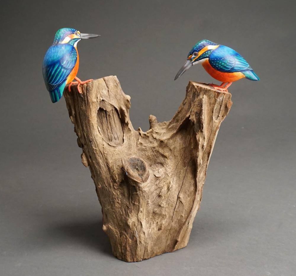 DRIFTWOOD SCULPTURE WITH PERCHED