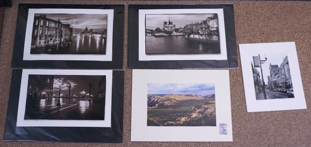 GROUP OF FIVE UNFRAMED PHOTOGRAPHS