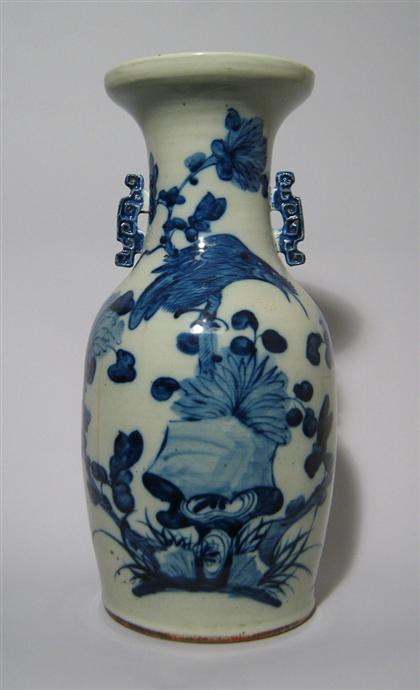 Blue underglaze celadon vase    Of baluster