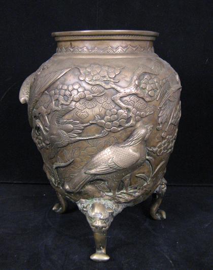 Bronze jardiniere    On three legs,