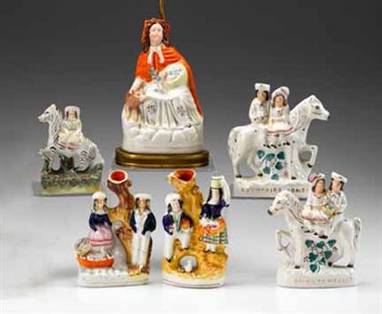 Collection of Staffordshire figural