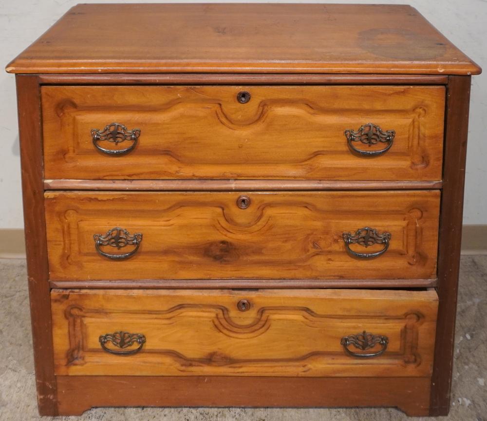 VICTORIAN STAINED PINE CHEST OF