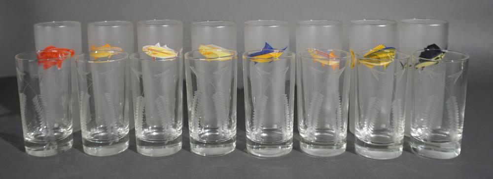 TWO SETS OF EIGHT TOM COLLINS GLASSES,