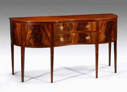 Federal inlaid mahogany oxbow sideboard 4a51b