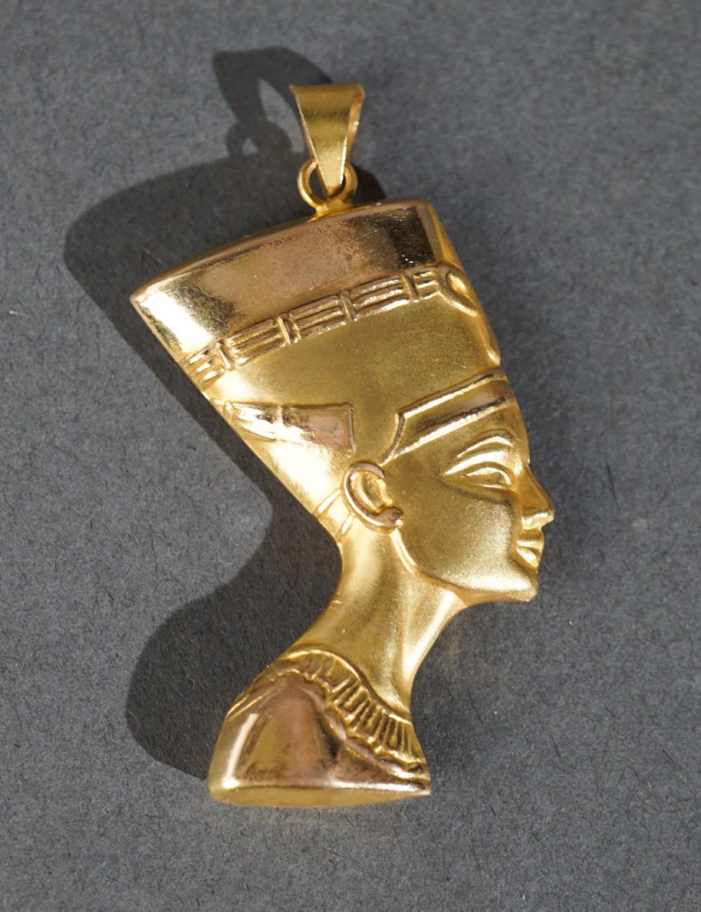 EGYPTIAN 18 KARAT YELLOW GOLD PHARAOH  2e7344