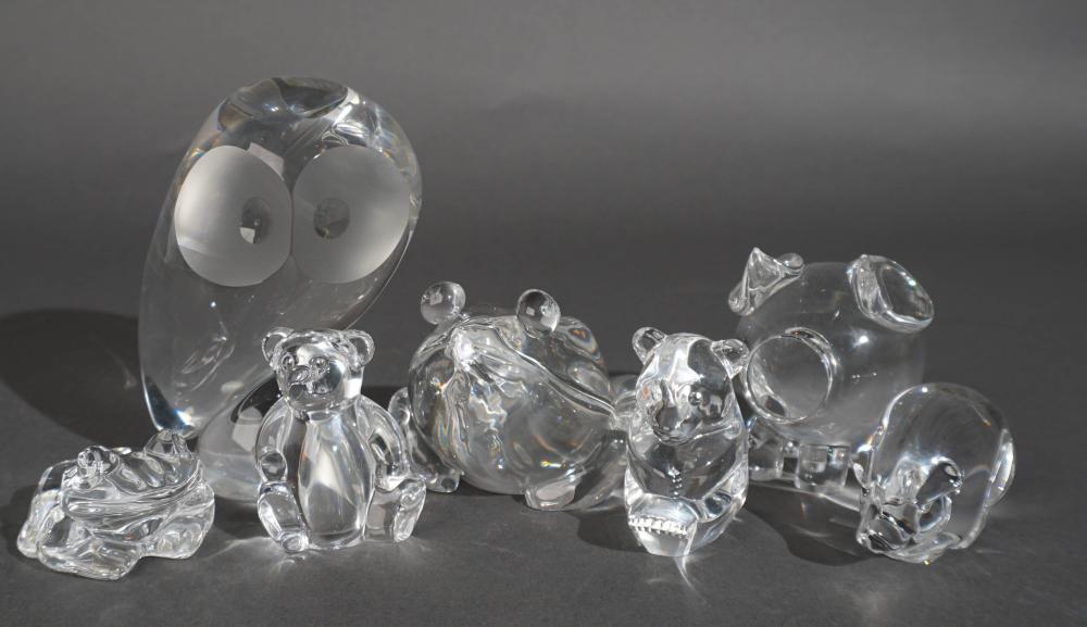 SIX STEUBEN CRYSTAL ANIMAL FIGURINES 2e737f