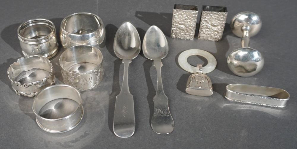 COLLECTION OF ASSORTED SILVER NAPKIN