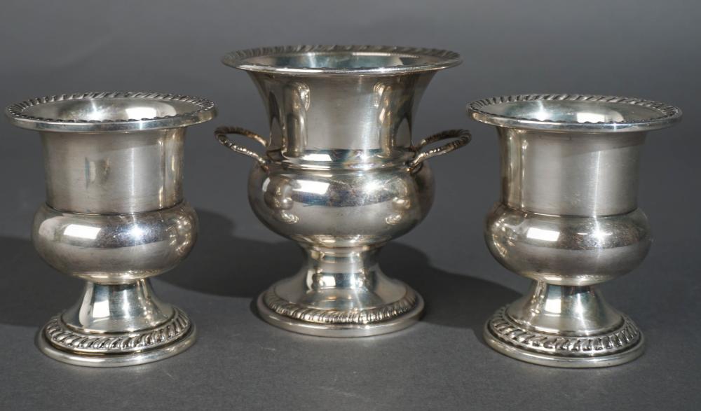 THREE STERLING SILVER URN-FORM TOOTHPICK